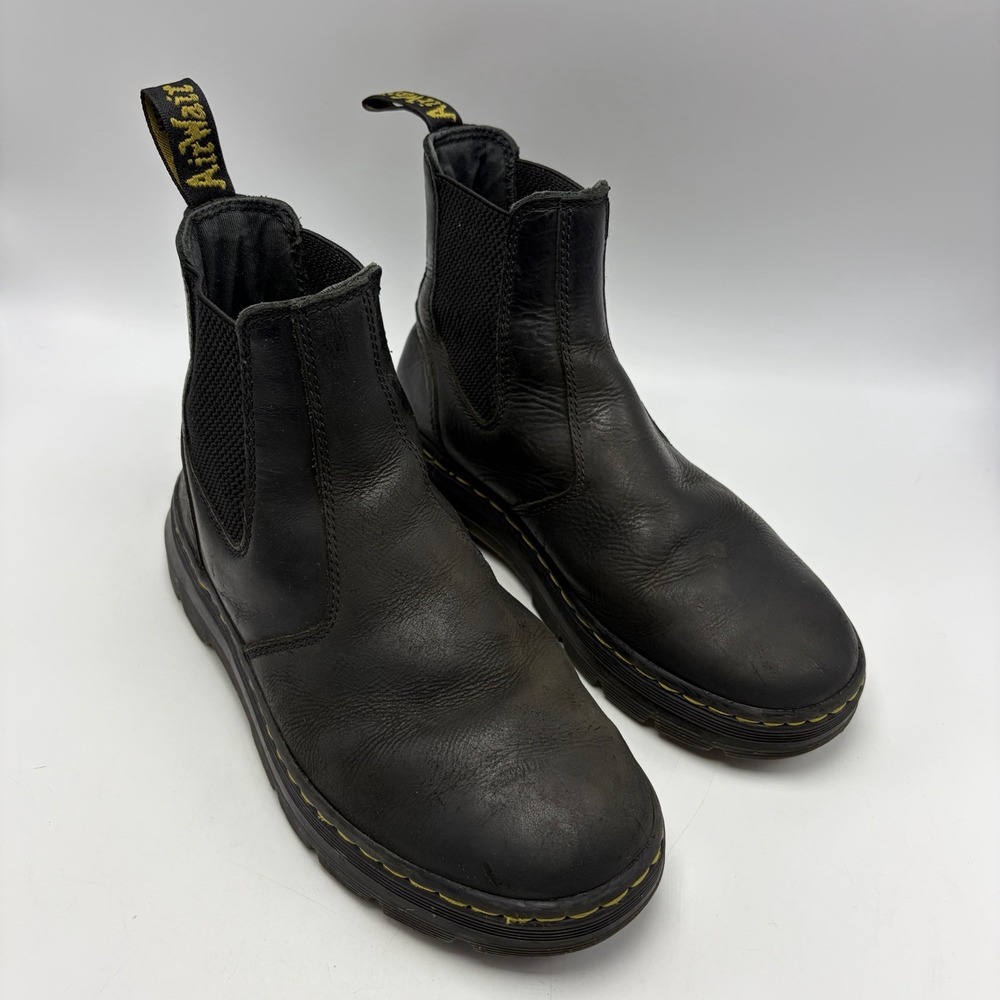 Dr. Martens Embury Black Leather Chelsea Boots Mens 6 Womens 7 Grunge Moto Read